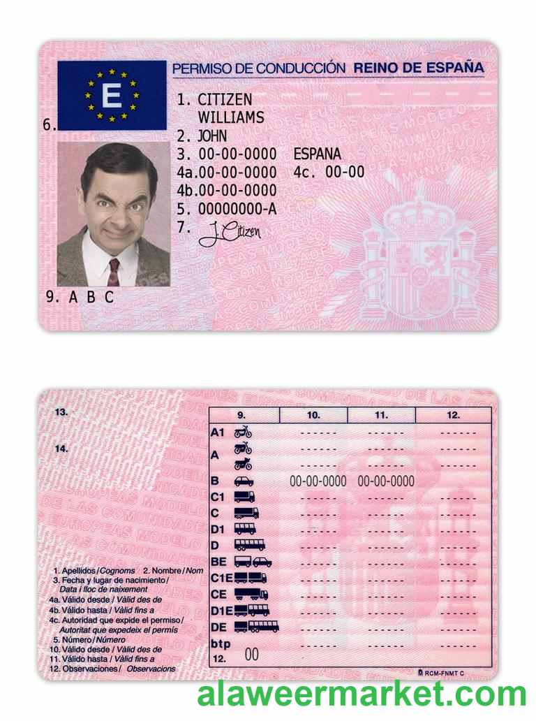 Spain driving license